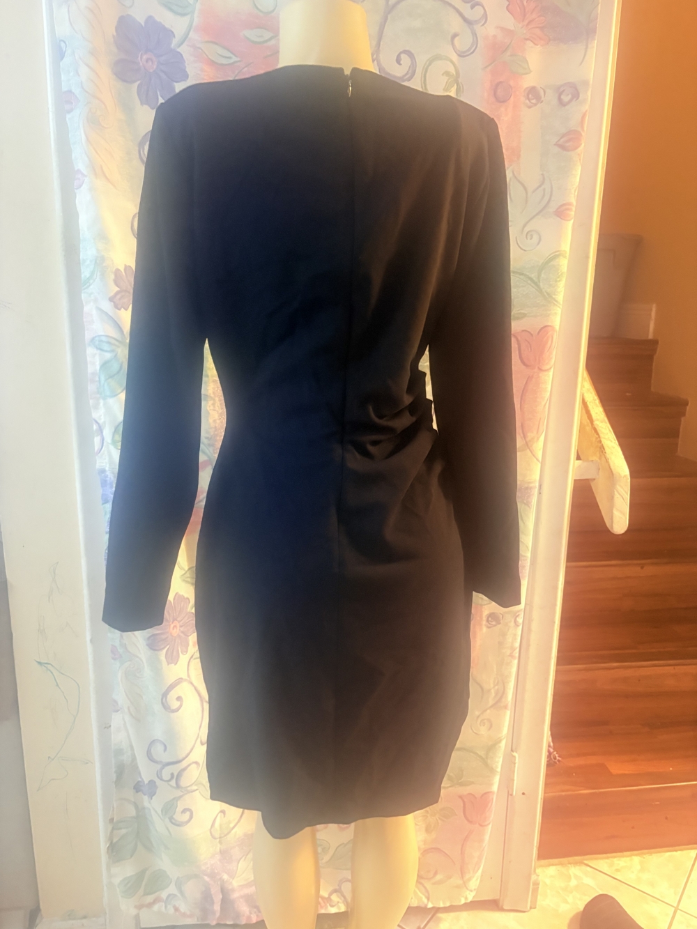 Ann Taylor Black Long-Sleeve Sheath Dress